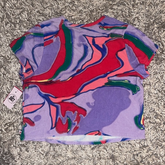 Juicy by Juicy Couture Cropped Multiswirl Tee NWT - Picture 2 of 5